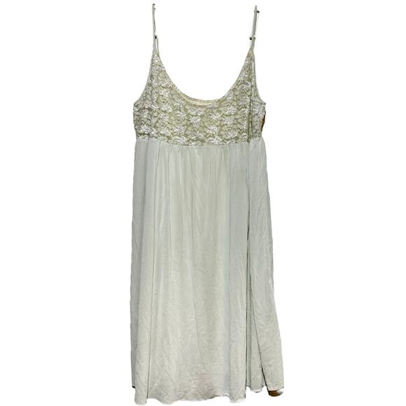 Vintage Shadowline Slip Floral Lace Nylon Tulle Skirt Empire Waist Ivory Small - Picture 1 of 4